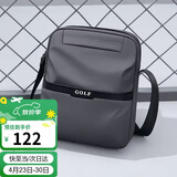 高尔夫GOLF单肩包男士休闲斜挎包男大容量牛津布学生随身小挎包可装ipad轻便手机包防泼水运动男包 黑配灰 