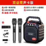 爱歌贵州小蓉儿s28无线蓝牙音箱户外k歌麦克风话筒唱歌便携式广场舞音响低音炮小型家用家庭ktv播放器 无线版+U段双话筒+U盘