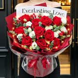 百花馆鲜花同城配送小时达玫瑰花满天星洋桔梗真花束生日礼物女友成人礼 【初心不负】11朵红玫|JD268