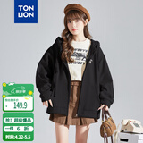 唐狮（TonLion）2026春季新款针织外套女休闲卫衣开衫连帽上衣