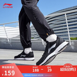 李宁革面跑鞋轻质男鞋夏季拼接革面软底耐磨休闲跑步鞋ARBS009