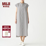 MUJI MUJI 女式 棉混弹力 法国袖连衣裙 BCL14A0S 灰色 XL