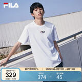 FILA斐乐官方短袖T恤男士夏季时尚纯棉圆领透气运动t恤针织衫