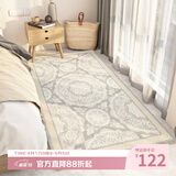 七棉仿羊绒卧室长条地毯 亲肤舒适防滑 典雅波斯 轻奢复古 80*160cm