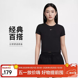 耐克(NIKE)春夏女短袖圆领T恤 运动休闲 紧身衣FV5509-010 黑XL
