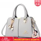 袋鼠卡拉2026新款女士手提包女包斜挎包轻奢中年女士包送母亲节妈妈婆婆 灰色【礼盒装+手包】