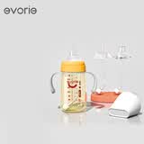 爱得利（evorie）婴儿带吸管奶瓶套装 一瓶三用 6个月以上宝宝防漏PPSU奶瓶套装