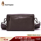 暇步士（Hush Puppies）斜挎包单肩包头层牛皮男大容量复古邮差小挎包休闲简约生日礼物