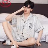 浪莎（LangSha）冰丝睡衣男夏季薄款凉快宽松时尚可外穿短袖短裤家居服