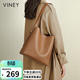 viney包包女包牛皮水桶包大容量单肩斜挎托特生日母亲节礼物实用送妈妈