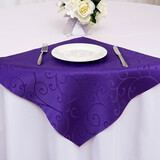 芊思曼提花口布席巾折花 西餐巾餐厅欧式红色酒店擦杯布 餐巾布餐垫布 紫色勾花 48*48cm