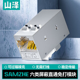 山泽六类千兆直通网络屏蔽模块 CAT6网线直通头双通头RJ45对接头连接器直通头 升级款MKQ-06