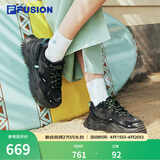 FILA FUSION斐乐女鞋BIANCO老爹鞋季硬糖鞋休闲鞋厚底运动鞋女 黑色-BK 38