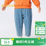 巴拉巴拉童装男童裤子简约日常儿童秋装小童宝宝长裤潮 牛仔浅蓝88101 105