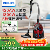 飞利浦（PHILIPS）卧式吸尘器家用清洁机强劲大功率大吸力吸灰吸尘吸螨虫除螨宠物家庭适用FC9735/81