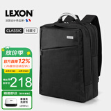 乐上（LEXON）商务电脑包15.6/16英寸通勤双肩包防泼水书包笔记本双层背包男黑