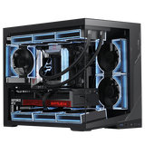 鑫谷（segotep）无界巡天500海景房270°电脑机箱（背部大空间/支持ITX/MATX主板位/4mm加厚玻璃/9风扇位/防猫毛）
