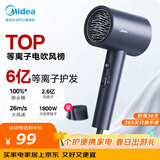 美的（Midea）6亿等离子护发电吹风 家用负离子吹风筒 1800W大功率快干不伤发 便携吹风机FJ308蓝 节日/生日礼物