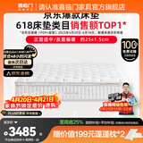 喜临门白骑士床垫国家补贴加厚进口乳胶护脊黄麻 独袋弹簧家用 白骑士plus+暖暖银鼠灰床架 1.5*2米（注意尺寸）