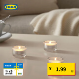 宜家（IKEA）FINSMAK芬斯马克小圆蜡烛托透明玻璃现代简约北欧风 小圆蜡烛托+香味小圆蜡烛