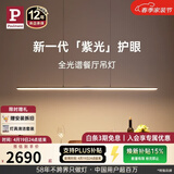 Paulmann P德国柏曼护眼餐厅吊灯全光谱一字长条餐桌吧台LED灯具简约智能 【推荐1.6-2m长桌】柏曼节律智能【雅光黑】