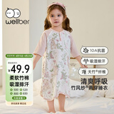威尔贝鲁（WELLBER）【吸湿排汗】宝宝睡袋1-3岁婴儿童睡衣夏亲肤家居睡裙樱野兔80cm