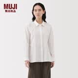 MUJI女式水洗平纹衬衫领长袖衬衫衬衣内搭女装冬季外搭薄款外套 白色 M （160/84A）