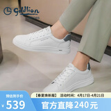 金利来（Goldlion）【春季焕新】男鞋时尚个性板鞋舒适系带休闲鞋55323073920A白40