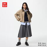 优衣库女装宽褶中裙/半身裙裙子479916 488364 479916/08深灰色 2XL