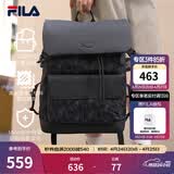 FILA斐乐官方男士背包【黑武士】双肩包防泼水老花轻便大容量电脑包 正黑色-BK XS