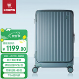 皇冠（CROWN）拉链铝框箱行李箱大容量万向轮侧开旅行箱暑期出游箱5278-28-珐蓝