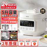 洛贝5EPP21阿迪锅正品 电压力锅5L新款大容量家用多功能彩屏触控智能预约全自动高压锅304三层不锈钢胆 米白单胆【304三层钢胆】 5L