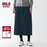 MUJI MUJI 女式 丝光斜纹 裙子半身长裙秋冬季简约风纯棉全棉BEK37C2A 藏青色 S(155/62A)