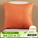 艾薇沙发抱枕靠垫靠背垫床头靠枕抱枕套含抱枕芯45*45科技布橙色