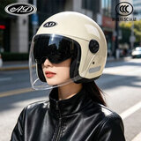 AD新国标3C认证电动车头盔男女士四季通用电瓶车安全帽女款夏季双镜防晒骑行轻便半盔165-1初遇米