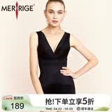 MERRIGE美人计塑身衣女春夏款收腹提臀束腰海藻衣连体内衣 优雅雅黑 3XL (建议体重125-135斤)