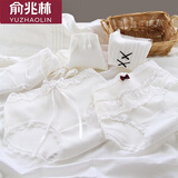 俞兆林【5条装】纯白色棉裆内裤女夏洛丽塔蕾丝边中腰简约甜美可爱少女学生女士三角短裤头 NK491 公主白色系5条装 均码（80-125斤）