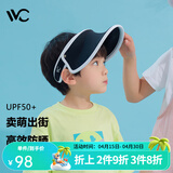 VVC儿童遮阳帽夏季女神帽户外儿童防晒太阳帽遮脸防紫外线防晒帽子 冰淇淋儿童版暮色黑 可调节