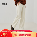 森马（Semir）休闲裤女春季松紧腰抽绳阔腿裤女生显瘦ins慵懒卫裤101125127009A