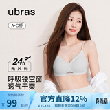 ubras虞书欣同款无尺码透气轻纱小胸显大无钢圈聚拢文胸罩内衣女 丹宁蓝色 均码 mini版(80-100斤)A-C杯