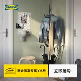 宜家（IKEA）ALGANAS艾佳奈斯衣帽架鞋架卧室落地立式挂衣架衣服架学生宿舍 黑色衣帽架