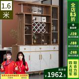 凯帝格（CADEFE） 玄关柜客厅隔断柜进门入户门厅柜酒柜装饰柜一体间厅柜双面屏风 胡桃色(1.6长*0.34宽*2高)米