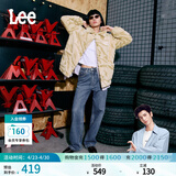 Lee【张凌赫代言】中蓝色水洗428懒懒裤高腰女显瘦宽腿牛仔裤潮流 中蓝色 25