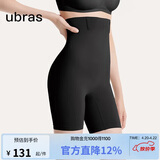 ubras人鱼腰收腹提臀三分裤棉抗菌裆超高腰高弹塑身打底裤 黑色 XL