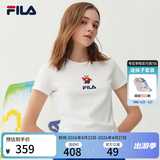 斐乐（FILA） 女装官方女士短袖T恤夏季休闲运动内搭t恤百搭短T上衣 标准白-F51W328152FWT L （170/88A/L）