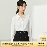 尚都比拉职业正装白色衬衫女春秋季女装气质通勤长袖上衣女士高级感衬衣