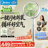 美的（Midea）【幸运草安睡2.0 Ultra】一键闪装/直流变频空气循环扇卧室静音家用语音遥控电风扇一级能效落地扇