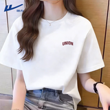 回力短袖t恤女2026年新款夏季时尚高级感纯棉显瘦上衣小个子正肩半袖