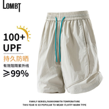 LOMBT速干短裤男夏季透气轻薄冰丝防晒休闲裤运动五分裤WL31露灰色XL