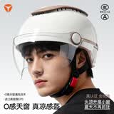 雅迪0感天窗夏季头盔电动车摩托车头盔清凉透气进风散热可开合3CA类头盔 奶咖色